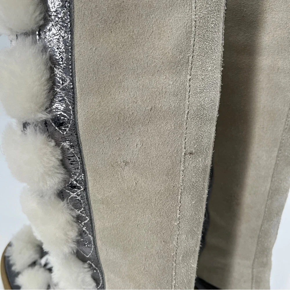 Free People Wilder Mukluk Lace Up Bohemian Suede Shearling Tall Platform Boot 9